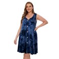 thumbnail image 3 of LATWIIV Womens Dresses Short Wrap Button Up Vest V Neck Pleated Sleeveless Casual Loose Fitting Dress T09-DarkBlue_3X, 3 of 7