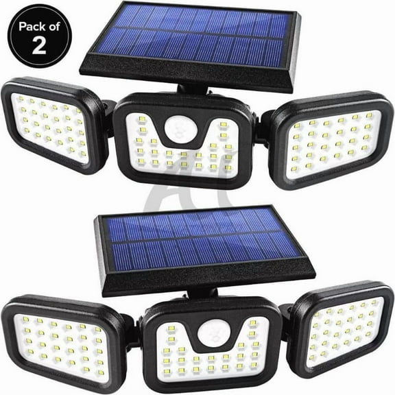 2 Pack LED Solar Motion Sensor Lights – Outdoor IP65 Waterproof Security Lamps for Yard, Garden & Exterior Safety