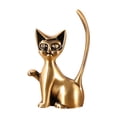 thumbnail image 1 of Soporte para anillos Fernando forma de gato metal para mesa exhibición de joyas, 1 of 8