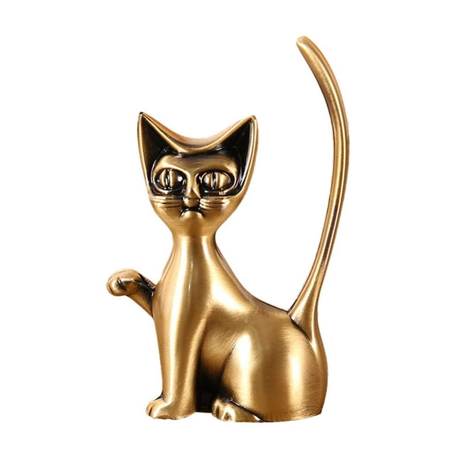 Soporte para anillos Fernando forma de gato metal para mesa exhibición de joyas