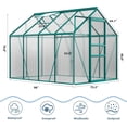 thumbnail image 6 of Heavy-Duty Polycarbonate Walk-In Greenhouse 6x8 FT – Sturdy Aluminum Frame, Sliding Door, Adjustable Roof Vent, All-Season Outdoor Garden Structure – Backyard/Patio Use, 8-Green Spray Plastic, 6 of 6