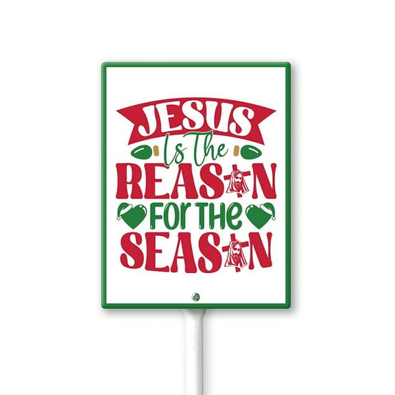 Eveokoki Jesus Is The Reason For The Season Yard Sign Christmas Nativity Outdoor Decoration Lawn Sign Religious Lawn Decorations with Stakes for Christmas Decor, Church, Home Decoration