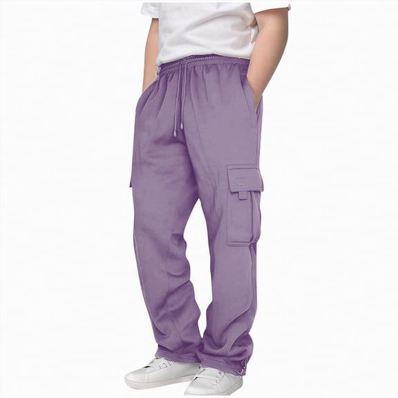 UAYOTSE Kids Sweatpants for Boys Fashion Casual Elastic Waist Drawstring Workout Long Pants Teen Boys Loose Comfy Active Pants with Pockets,Sizes 11-12 Years
