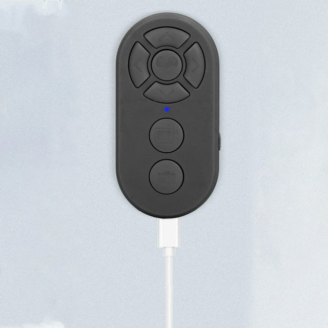 Remote Control Selfie Button, Type C Rechargeable BT Selfie Shutter Clicker with Fast Forward Reverse Random Playback for Video Recording Electronic Book Reading
