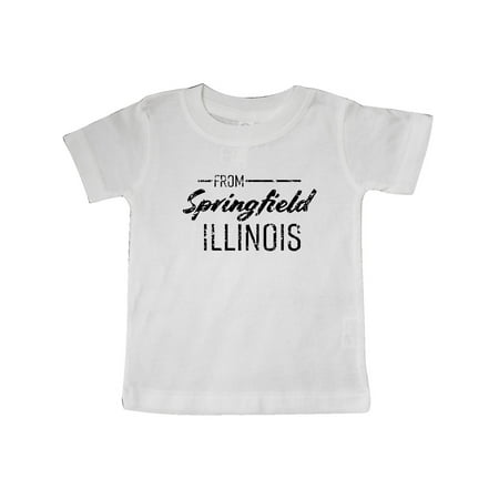 

Inktastic From Springfield Illinois in Black Distressed Text Gift Baby Boy or Baby Girl T-Shirt