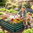 thumbnail image 2 of Outsunny 4' x 2' x 1' Raised Garden Bed, Galvanized Planter Box Dark Green, 2 of 10