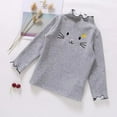 thumbnail image 3 of Gyratedream 2-8Y Toddler Kids Little Girls Long Sleeve Kitten Graphic Turtleneck Sweater Basic Tops, 3 of 8