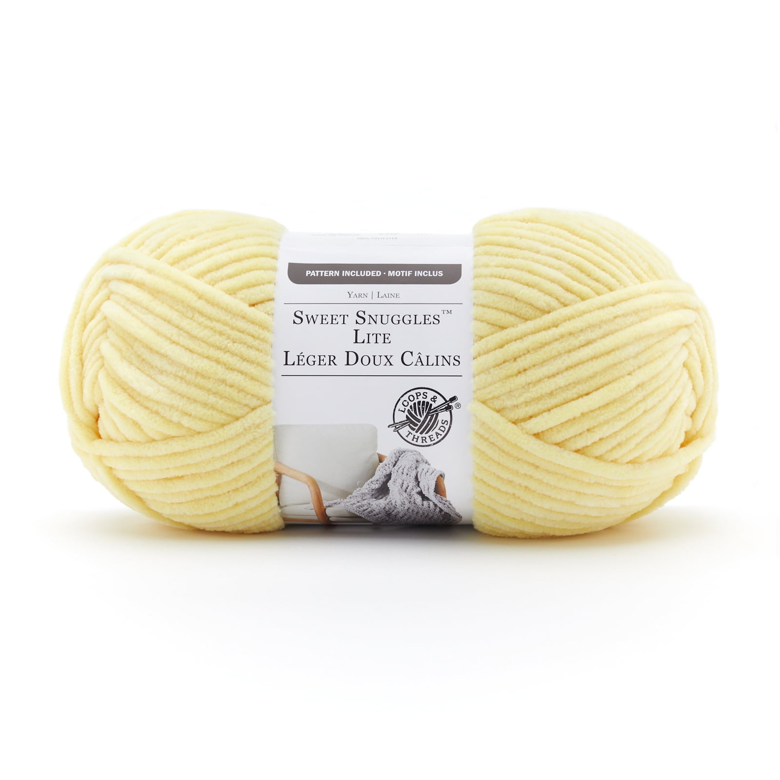 Loops & Threads Sweet Snuggles Lite Yarn - Solid Color Yarn for Knitting, Crochet, Weaving, Arts & Crafts - Daffodil, Bulk 12 Pack