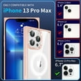 thumbnail image 6 of Magnetic iPhone 13 Pro Max Square Case[Compatible with Magsafe] [Non Yellowing] Reinforced Corners Cute Slim iPhone 13 Pro Max Case for Women Men 6.7 inch,Pink, 6 of 14