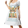 thumbnail image 2 of ¡Celebra! El 10 de diciembre es el Día Nacional del Sistema Decimal Dewey. Vestido de manga corta. Bonito vestido. Elegante vestido de fiesta para mujer., 2 of 7
