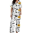 thumbnail image 5 of Pajamas For Women Set Halloween Pumpkprint Short Sleeve Shirts Long Pants Costume Sleepwear Loungewear Nightwear Nightclothes Homewear, 5 of 5
