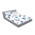 thumbnail image 2 of Ambesonne Vintage Fitted Sheet & Pillow Sham Set, Feathers and Butterfly, Queen, Blue White Grey, 2 of 2
