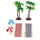 thumbnail image 2 of 1/12 accesorios para casa de muñecas conjunto de playa en miniatura decoración playa Micro paisaje con tumbonas sombrillas palmera. Afortunado Sencillez, 2 of 5