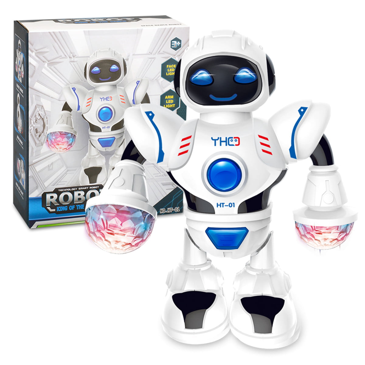 Electronic Robot Toy For Kids Boys Robotics Toys Lights Sound New Birthday Gift 