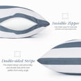 thumbnail image 3 of Lewondr 2 Pack Outdoor Throw Pillow Covers, Square Stripe Waterproof Throw Pillow Cases for Outdoor Patio Porch Farmhouse Garden Balcony Couch, 18"x18", Navy Blue + White, 3 of 8