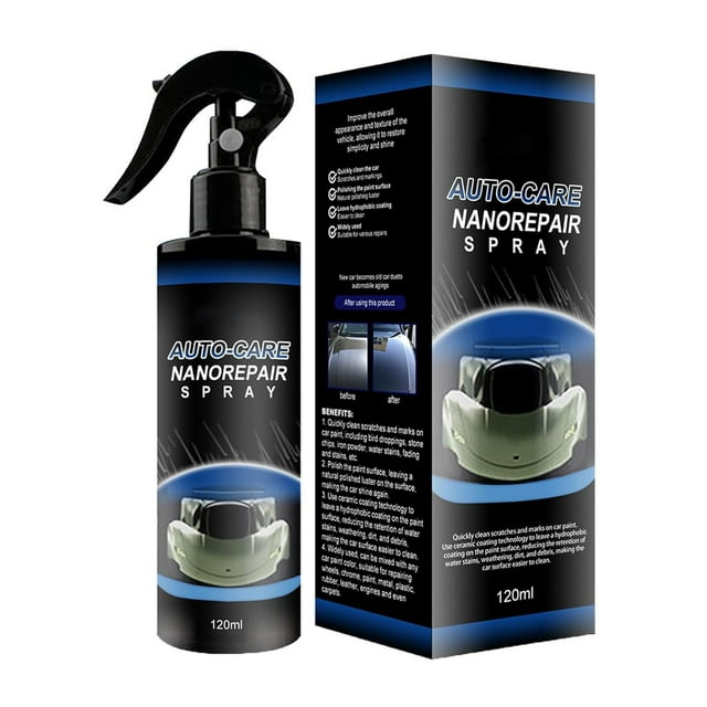 3 in 1 Car Polish & Scratch Remover Spray - High Protection Coating for Paint Repair, Light Scratches & Swirl Marks - Multi Functional Auto Detailing Wax for Cars, Trucks & Motorcycles (120ml)
