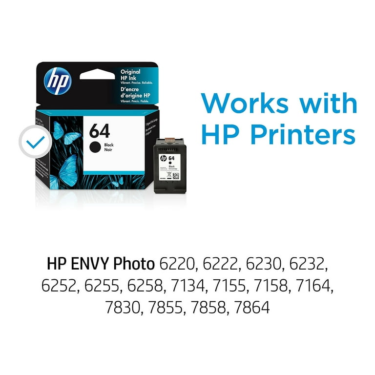 HP 64 Ink Cartridge, Black (N9J90AN) 