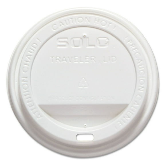 Traveler Cappuccino Style Dome Lid, Polystyrene, Fits 10 Oz To 24 Oz Hot Cups, White, 100/pack, 10 Packs/carton | Bundle of 5