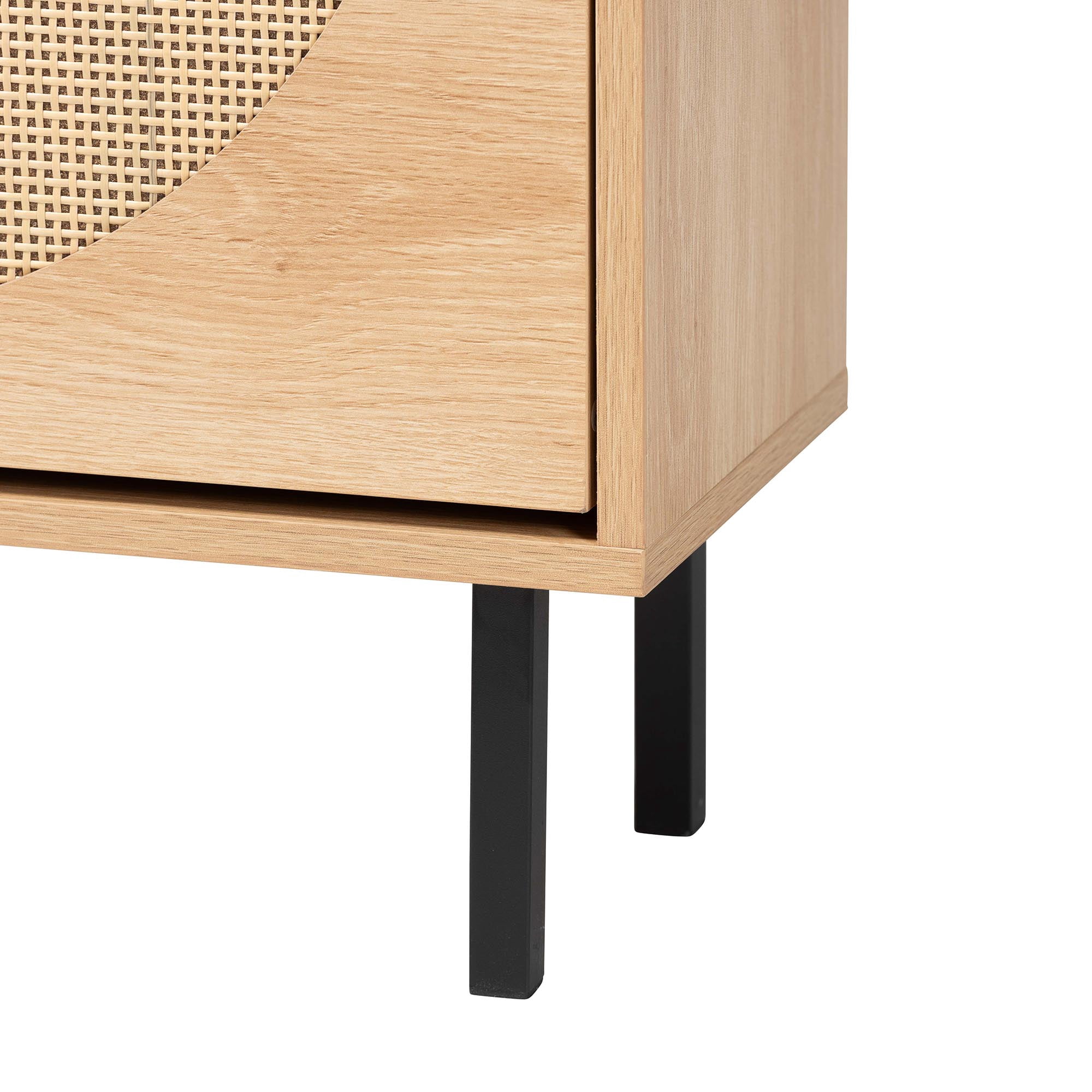 Baxton Studio Remus Classic Shoe Cabinet, 12-Pair, Light Oak