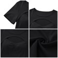 thumbnail image 6 of IWEMEK Women's Tops 2 Pieces Basic Shirts Softness Breathable Workout Tees Ribbed Knit Pullover, 6 of 8