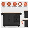 thumbnail image 4 of Kitchen Cart With Wood Top And Drop Leaf Breakfast Bar Kitchen Island Casual Home, 4 of 7