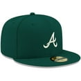 thumbnail image 3 of Men's New Era Green Atlanta Braves White Logo 59FIFTY Fitted Hat, 3 of 5