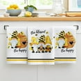 thumbnail image 5 of SPXUBZ Kitchen Towels, Yellow Gnome Honeycomb Bee Happy For Home Kitchen Decor Housewarming Gift Towels Set of 2, 5 of 5