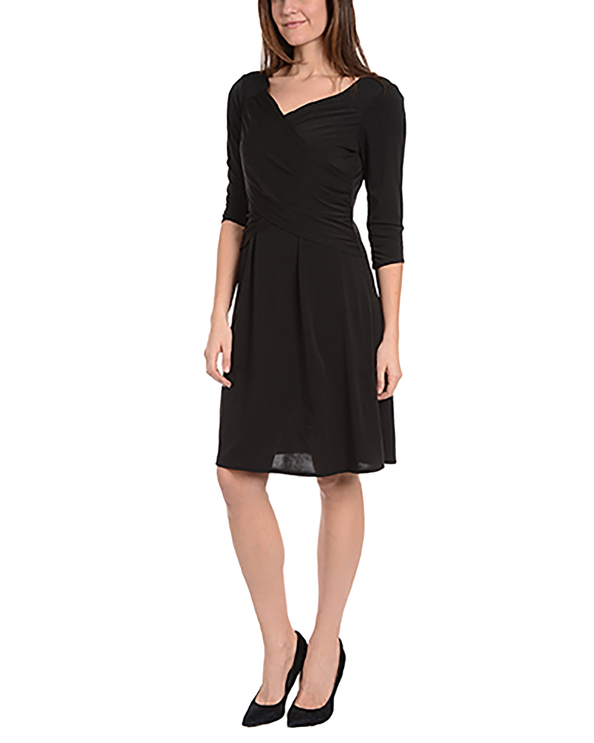 ruched gown with sleeves