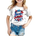 thumbnail image 4 of Wxirdiow Girls Tshirts 250 Anniversary USA Shirt Girls Graphic T-Shirt 4th of July Tees American Flag Patriotic Short Sleeve Top White Size,9-10 Years, 4 of 5