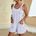 thumbnail image 2 of Up to 65% off! Women's Summer Comfortable Casual Suspender Printing Shorts Pocket Jumpsuit Shorts with Pockets 2025 Clothes, 2 of 5