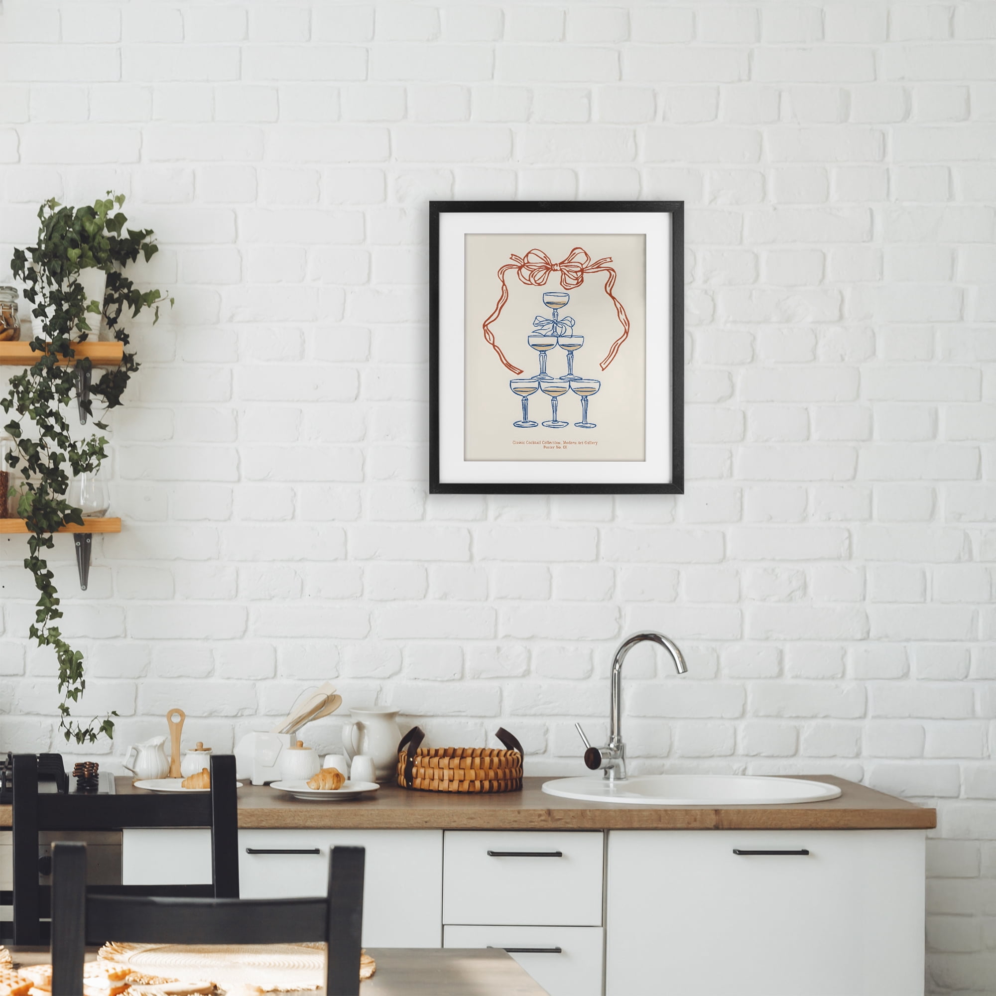 Stupell Industries Classic Cocktail Tower Black Framed Print Under Glass, design by The Prints Vibe