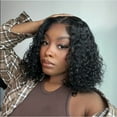 thumbnail image 2 of 13x4 Water Wave Frontal 14 Inch Curly Bob Wig Wet and Wavy For Women, 2 of 8