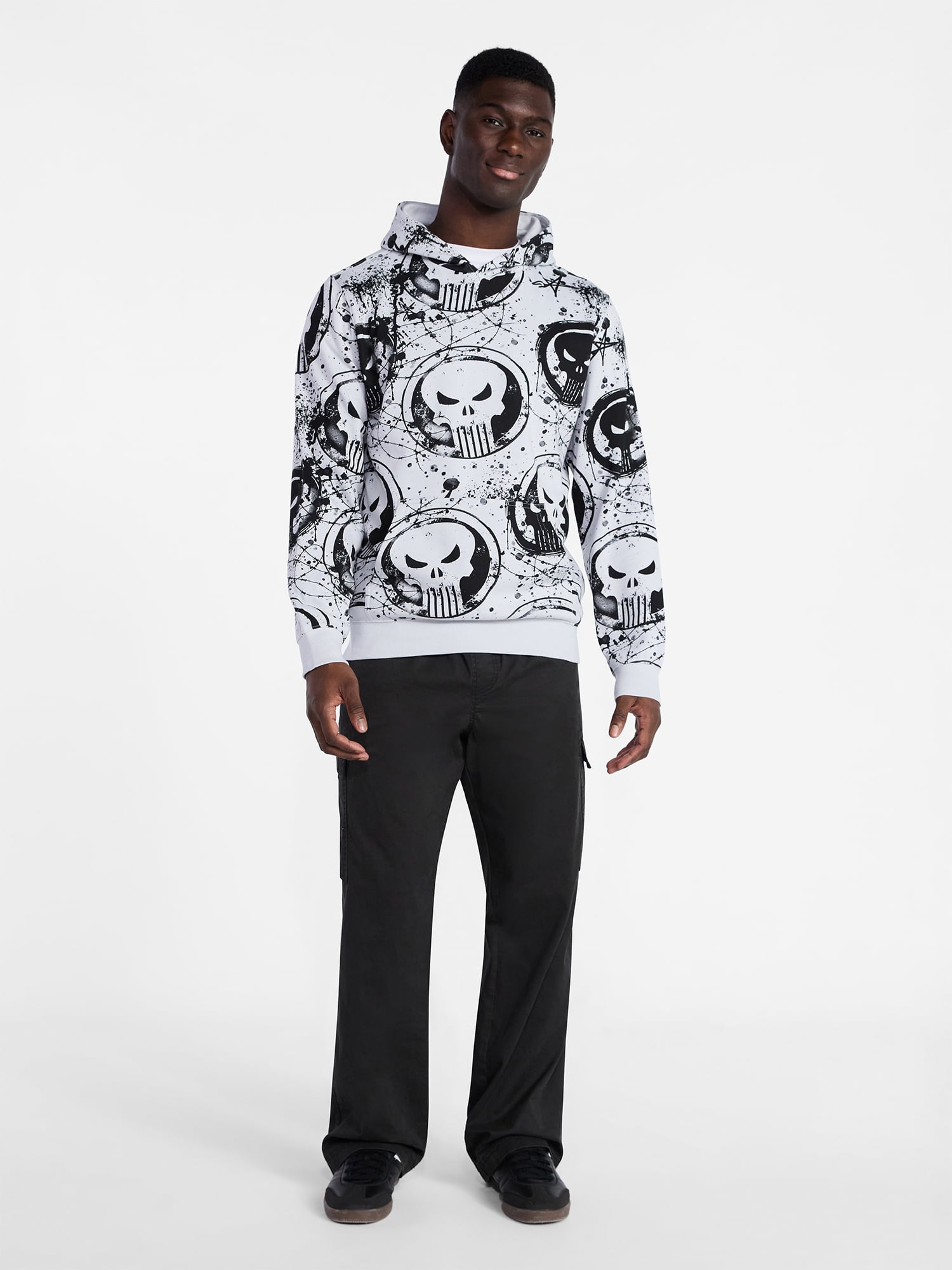 Punisher Men's and Big Men's Graphic Fleece Hoodie with Long Sleeves, Sizes XS-4XL