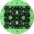 thumbnail image 1 of Ahgly Company Indoor Round Oriental Emerald Green Industrial Area Rugs, 8' Round, 1 of 4