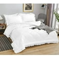 thumbnail image 4 of DNG Creations 1 Piece Ruffle Diamond Comforter All Season 550 GSM Full/Queen Size - 800 Threads Count, 100% Egyptian Cotton Solid White Colour, 4 of 7