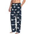 thumbnail image 6 of Salouo Cartoon Swan Print Pajama Pants for Men, Lounge Pants Elastic Waistband Casual Men's sleepwear Loungewear Sleep Pajama Pant -Small, 6 of 7