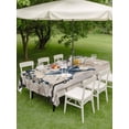 thumbnail image 3 of Outdoor Tablecloth with Umbrella Hole and Zipper, Texas Star Vintage Rectangle Table Cloth 60x84 Inch Waterproof Tablecloth, Retro Navy Blue Berry Wooden Picnic Table Cover for Patio Camping, 3 of 7