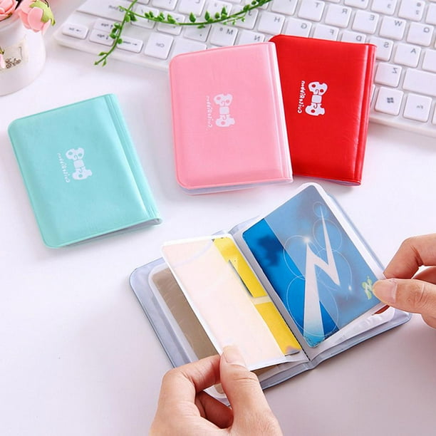 TQEHS Bonita bolsa de tarjetas con dibujos animados de Corea, bolsa de tarjetas con lazo, bolsa de tarjetas de PU - U2P9