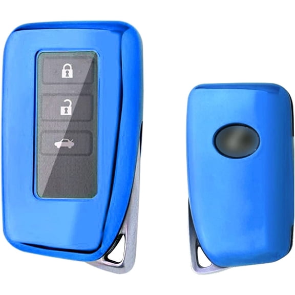 Xotic Tech 1pc Blue Soft TPU Full Protect Smart Remote Control Key Fob Cover Holder Case Compatible with Lexus NX RX 250 GS IS RC 300