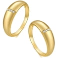 thumbnail image 2 of 14K Real Gold Plated Thick Chunky Dome Rings for Women Girls (5-10 Size), 2 of 3
