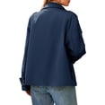 thumbnail image 4 of Double Breasted Women Long Sleeved Casual Trench Coat Lapel Jacket, 4 of 6