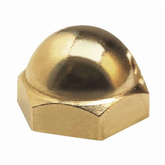 Extra Low Crown Cap Nut, 3/4"-16, Brass, Plain, 7/8 in H CPB236