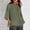 Army Green, variant on QHWAUAKFBN T Shirts For Women Graphic Summer 3 Of 4 Sleeve Crew Neck Floral Printed Loose Linen Tunic Tee Blouse Tshirts Top