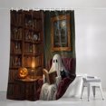thumbnail image 3 of Halloween Shower Curtains for Bathroom, Country Horror White Ghosts Pumpkin Cat Waterproof Fabric Shower Curtain, Decorative Bathroom Curtain for Bathtub, 72"x84", No Hooks Included, 3 of 9