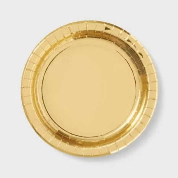 20ct 8.5" Disposable Metallic Plates Gold - Spritz