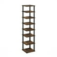 thumbnail image 2 of Furinno Turn-N-Tube 8-Tier Vertical Space Saving Free Standing Shoe Tower, Shoe Rack for Closet Entryway, Amber Pine/Black, 2 of 6