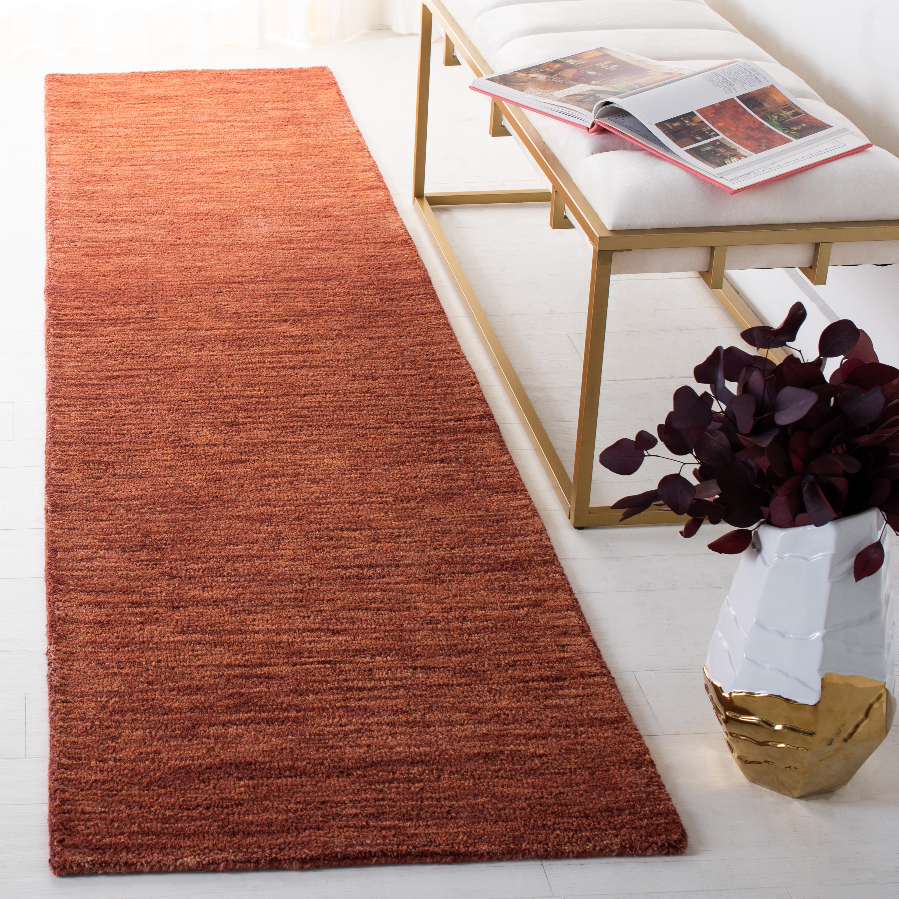 SAFAVIEH Metro Jaymes Distressed Runner Rug, Rust, 2'3" x 9'