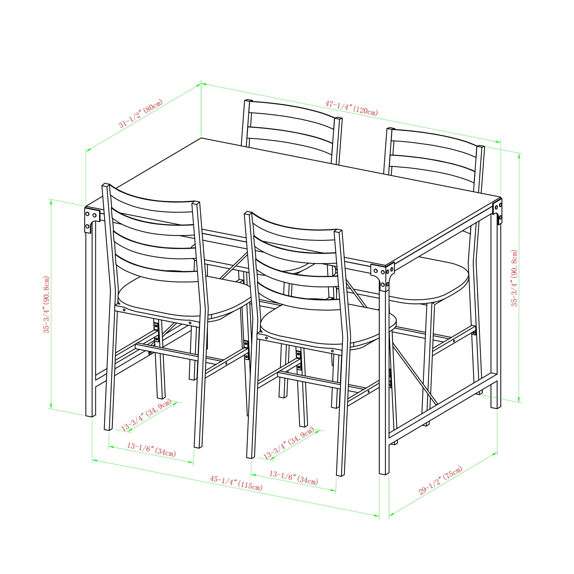 Manor Park 5-Piece Rustic Dining Set - Reclaimed Barnwood