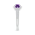 thumbnail image 3 of ANGARA Natural 0.45 Ct. Amethyst with Diamond Classic Ring in 14K White Gold for Women (Ring Size: 3), 3 of 9