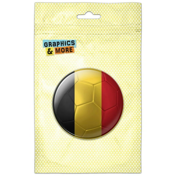 Belgium Flag Soccer Ball Futbol Football Pinback Button Pin Badge